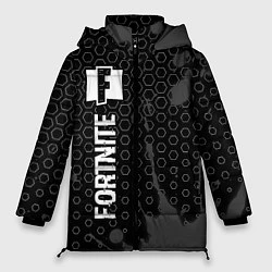 Куртка зимняя женская Fortnite glitch на темном фоне: по-вертикали, цвет: 3D-черный