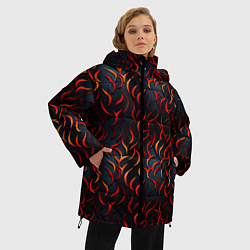 Куртка зимняя женская Оранжевые огоньки, цвет: 3D-черный — фото 2