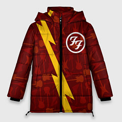 Куртка зимняя женская Foo Fighters гитары и молния, цвет: 3D-черный