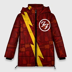 Куртка зимняя женская Foo Fighters гитары и молния, цвет: 3D-черный