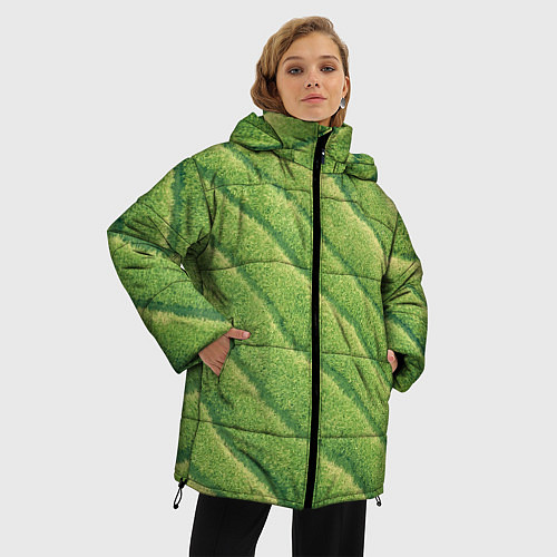 Женская зимняя куртка Травяной паттерн / 3D-Черный – фото 3