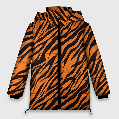 Женская зимняя куртка Полоски тигра - tiger / 3D-Светло-серый – фото 1