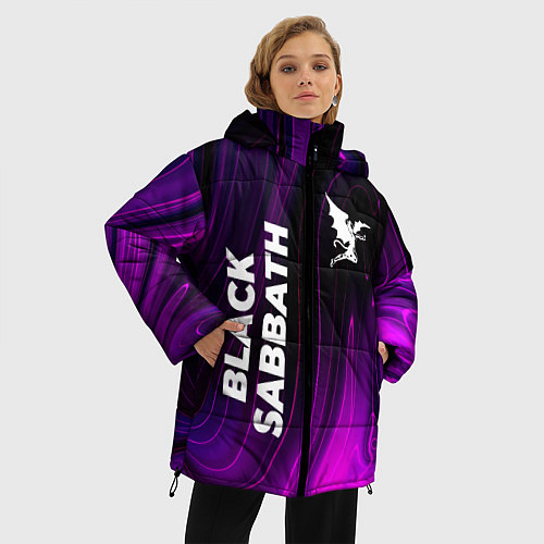 Женская зимняя куртка Black Sabbath violet plasma / 3D-Черный – фото 3