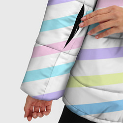 Куртка зимняя женская Нежный геометрический узор из полос, цвет: 3D-черный — фото 2