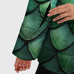 Куртка зимняя женская Чешуя зелёного дракона, цвет: 3D-черный — фото 2