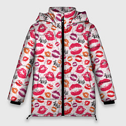 Куртка зимняя женская Поцелуи - kiss, цвет: 3D-светло-серый