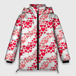 Куртка зимняя женская Волны Любви - сердечки, цвет: 3D-светло-серый
