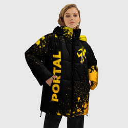 Куртка зимняя женская Portal - gold gradient: надпись, символ, цвет: 3D-черный — фото 2