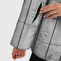 Куртка зимняя женская Серые доски, цвет: 3D-черный — фото 2