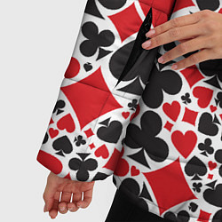 Куртка зимняя женская Карточные масти - символика, цвет: 3D-светло-серый — фото 2