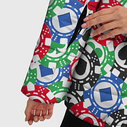 Куртка зимняя женская Фишки, Ставки, Покер, цвет: 3D-красный — фото 2