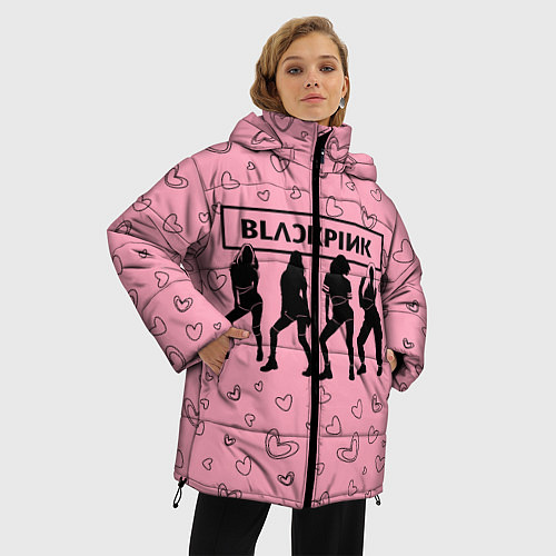 Женская зимняя куртка Blackpink силуэт / 3D-Светло-серый – фото 3