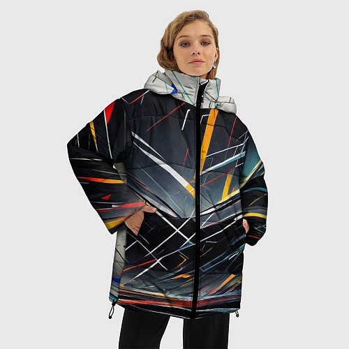 Женская зимняя куртка Безграничные трещины / 3D-Черный – фото 3