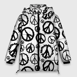 Куртка зимняя женская Many peace logo, цвет: 3D-красный