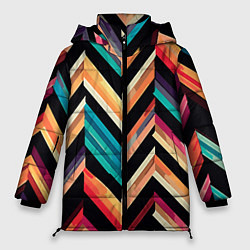 Куртка зимняя женская Элегантная геометрия, цвет: 3D-красный