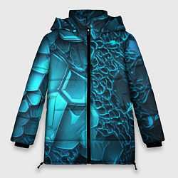 Куртка зимняя женская Ледяные разломленные плиты, цвет: 3D-красный