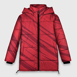Куртка зимняя женская Диагональные полосы красный, цвет: 3D-черный