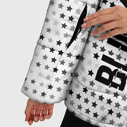 Куртка зимняя женская Blink 182 glitch на светлом фоне: надпись, символ, цвет: 3D-черный — фото 2