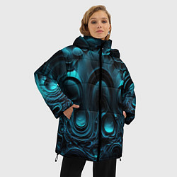 Куртка зимняя женская Космическая текстура, цвет: 3D-черный — фото 2
