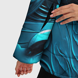 Куртка зимняя женская Неоновые объемные узоры, цвет: 3D-черный — фото 2