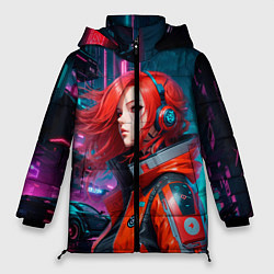 Куртка зимняя женская Загадочная девушка, цвет: 3D-черный