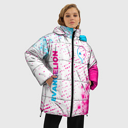 Куртка зимняя женская Evangelion neon gradient style: надпись, символ, цвет: 3D-черный — фото 2