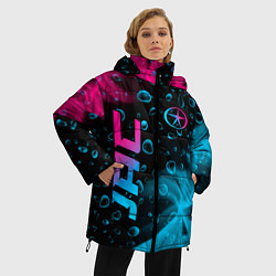 Куртка зимняя женская JAC - neon gradient: надпись, символ, цвет: 3D-черный — фото 2
