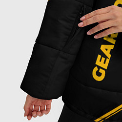 Куртка зимняя женская Gears of War - gold gradient: надпись, символ, цвет: 3D-черный — фото 2