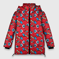 Куртка зимняя женская Мультяшный кривляка, цвет: 3D-красный