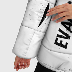 Куртка зимняя женская Evangelion glitch на светлом фоне: надпись, символ, цвет: 3D-черный — фото 2