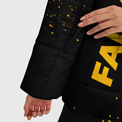 Куртка зимняя женская Fallout - gold gradient: надпись, символ, цвет: 3D-черный — фото 2