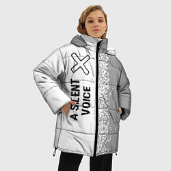 Куртка зимняя женская A Silent Voice glitch на светлом фоне: по-вертикал, цвет: 3D-черный — фото 2