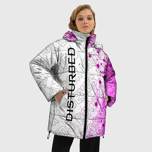 Женская зимняя куртка Disturbed rock legends: по-вертикали / 3D-Черный – фото 3