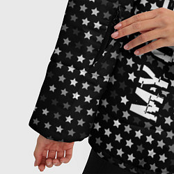 Куртка зимняя женская My Chemical Romance glitch на темном фоне: надпись, цвет: 3D-черный — фото 2
