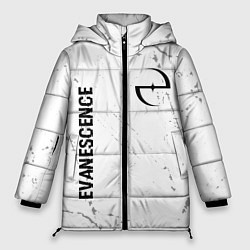Куртка зимняя женская Evanescence glitch на светлом фоне: надпись, симво, цвет: 3D-черный