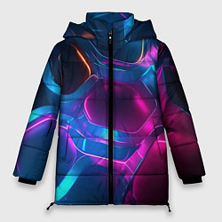 Куртка зимняя женская Неоновый синий фон, цвет: 3D-черный