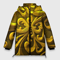 Куртка зимняя женская Желтый объемный узор, цвет: 3D-черный