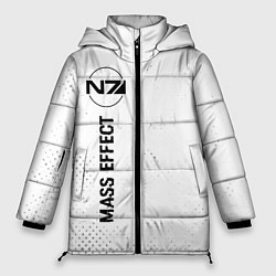 Куртка зимняя женская Mass Effect glitch на светлом фоне: по-вертикали, цвет: 3D-черный