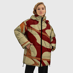 Куртка зимняя женская Камуфляжные паттерн, цвет: 3D-красный — фото 2