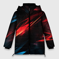 Куртка зимняя женская Red black abstract, цвет: 3D-светло-серый