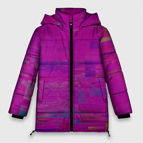 Женская зимняя куртка Фиолетово византийский глитч / 3D-Красный – фото 1