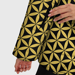Куртка зимняя женская Цветок Жизни - Золото, цвет: 3D-черный — фото 2