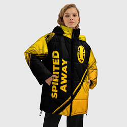 Куртка зимняя женская Spirited Away - gold gradient: надпись, символ, цвет: 3D-черный — фото 2