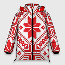 Куртка зимняя женская Национальный, цвет: 3D-красный