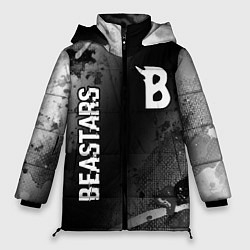 Куртка зимняя женская Beastars glitch на темном фоне: надпись, символ, цвет: 3D-черный