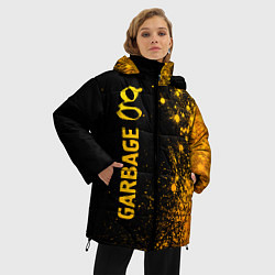 Куртка зимняя женская Garbage - gold gradient: по-вертикали, цвет: 3D-черный — фото 2