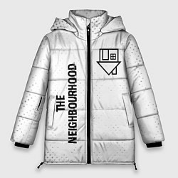 Куртка зимняя женская The Neighbourhood glitch на светлом фоне: надпись,, цвет: 3D-черный
