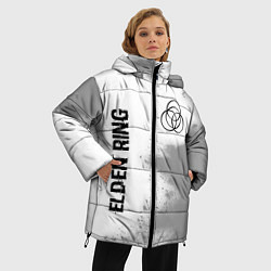 Куртка зимняя женская Elden Ring glitch на светлом фоне: надпись, символ, цвет: 3D-черный — фото 2