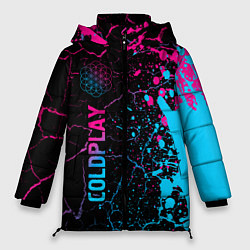 Куртка зимняя женская Coldplay - neon gradient: по-вертикали, цвет: 3D-черный