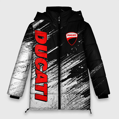 Женская зимняя куртка Ducati - потертости краски / 3D-Красный – фото 1